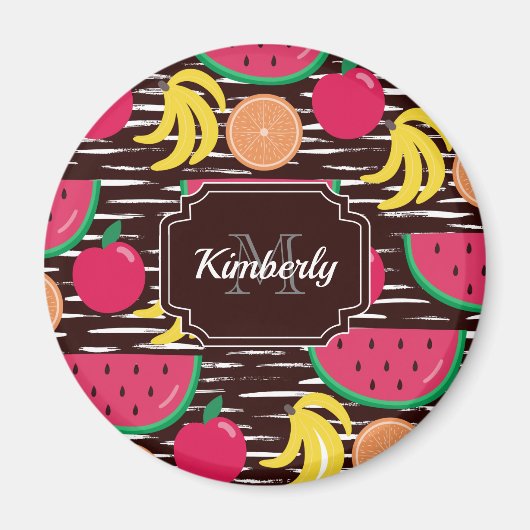 Muster tropischer Früchte Magnet (Vorne)