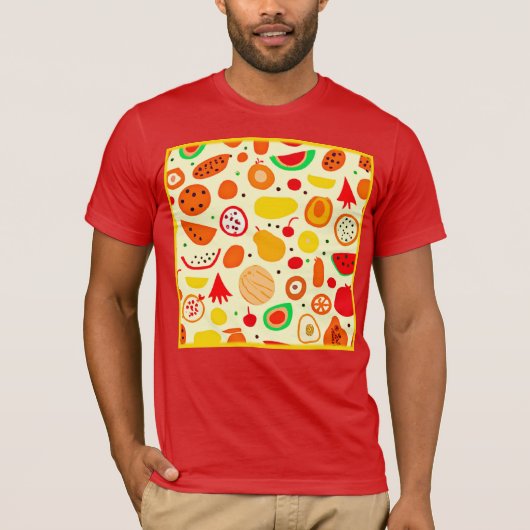 Muster tropischer Früchte T-Shirt (Vorderseite)