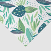Muster tropischer grüner Blattmuster auf Weiß Seidenpapier (Detail)