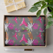 Muster tropischer Hummingvögel und Blume Seidenpapier (Geschenk)