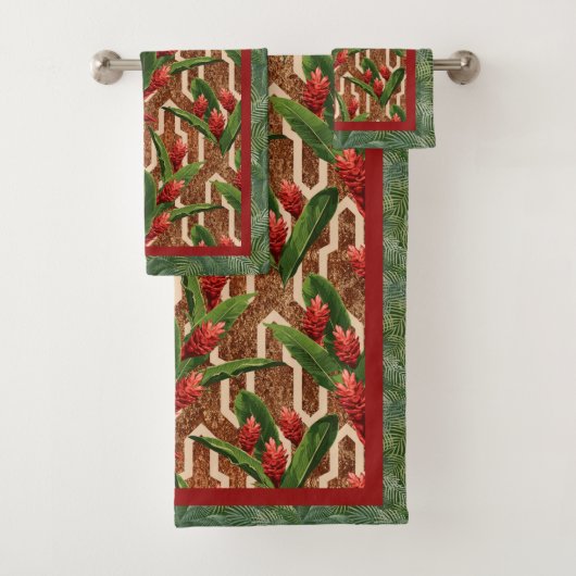Muster tropischer Pflanze Badhandtuch Set (Insitu)