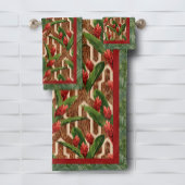 Muster tropischer Pflanze Badhandtuch Set