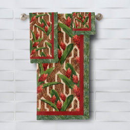 Muster tropischer Pflanze Badhandtuch Set