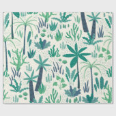 Muster tropischer Pflanze und Blätter Geschenkpapier (Flach)