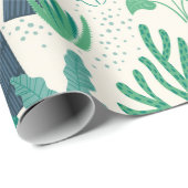 Muster tropischer Pflanze und Blätter Geschenkpapier (Rolleneckpunkt)
