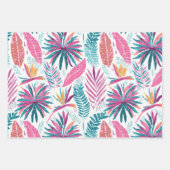 Muster tropischer Pflanze und Blume Geschenkpapier Set (Vorderseite)
