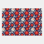 Muster tropischer Pflanze und Blume Geschenkpapier Set (Vorderseite 3)