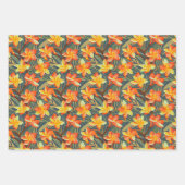 Muster tropischer Pflanze und Blume Geschenkpapier Set (Vorderseite 3)
