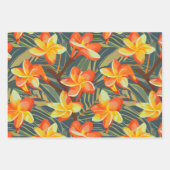 Muster tropischer Pflanze und Blume Geschenkpapier Set (Vorderseite)