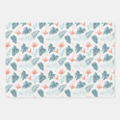 Muster tropischer Pflanze und Blume Geschenkpapier Set (Vorderseite 3)