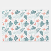 Muster tropischer Pflanze und Blume Geschenkpapier Set (Vorderseite 2)