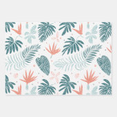 Muster tropischer Pflanze und Blume Geschenkpapier Set (Vorderseite)