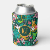 Muster tropischer Tiere und Blätter Dosenkühler (Kanne Vorderseite)