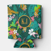 Muster tropischer Tiere und Blätter Dosenkühler (Rückseite)