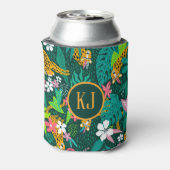 Muster tropischer Tiere und Blätter Dosenkühler (Kanne Rückseite)