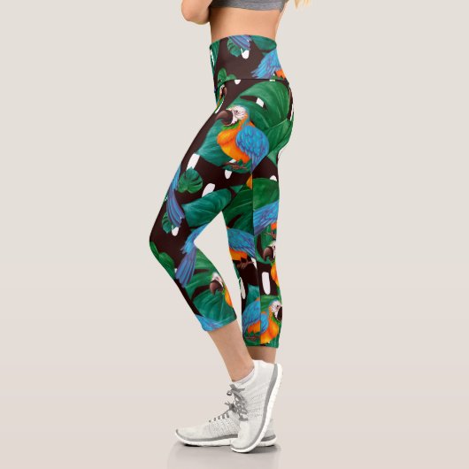 Muster tropischer Vögel Capri Leggings (Links)