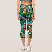 Muster tropischer Vögel Capri Leggings (Rückseite)