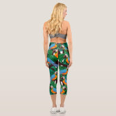 Muster tropischer Vögel Capri Leggings (Rückseite)