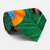 Muster tropischer Vögel Krawatte (Gerollt)