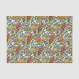 Muster-Türkis-Orange Manarani Königin-Paisley Seidenpapier