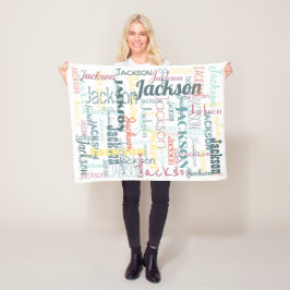 Muster-Typografie-neutrale Farben für Babynamen Fleecedecke