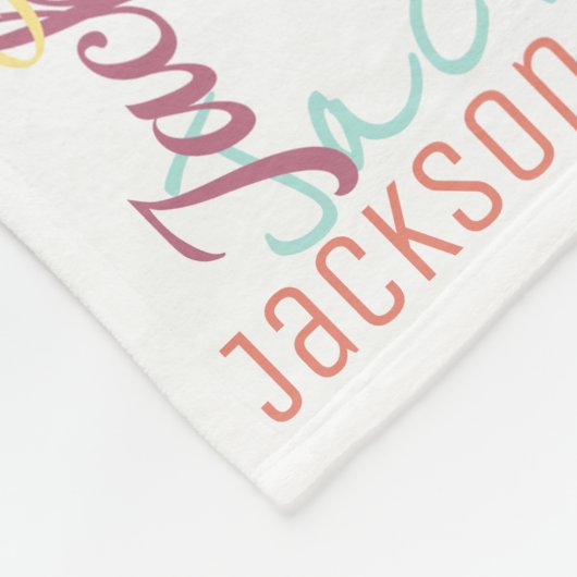 Muster-Typografie-neutrale Farben für Babynamen Fleecedecke (Ecke)