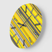 Muster-Uhr für gelbe und graue Streifen Große Wanduhr (Winkel)