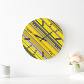 Muster-Uhr für gelbe und graue Streifen Große Wanduhr (Zuhause)