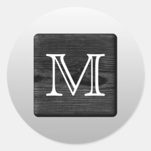Muster und benutzerdefinierte Buchstaben gedruckt. Runder Aufkleber