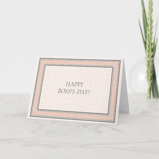 Muster und Grenzen 1 Happy Boss's Day Card Dankeskarte (Vorderseite)