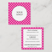 Muster und große Logos für Karos in Pink Quadratische Visitenkarte (Vorne/Hinten)