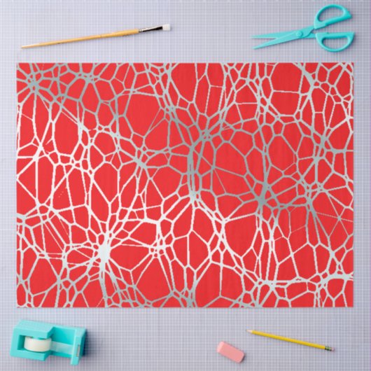 Muster und hellrotes Silber Seidenpapier (Basteln)