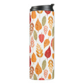 Muster und Monogramm der gestrichenen Herbstleaves Thermosbecher (Nach links gedreht)