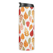 Muster und Monogramm der gestrichenen Herbstleaves Thermosbecher (Nach rechts gedreht)