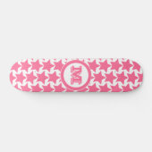 Muster und Monogramm für Hot-Pink-Stars | Mädchen Skateboard (Horizontal)