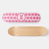 Muster und Monogramm für Hot-Pink-Stars | Mädchen Skateboard (Horizontal)