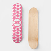 Muster und Monogramm für Hot-Pink-Stars | Mädchen Skateboard (Vorderseite)