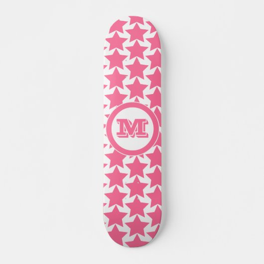 Muster und Monogramm für Hot-Pink-Stars | Mädchen Skateboard (Vorne)