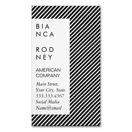 Muster und Streifen drehen Magnetische Visitenkarte (Vorderseite Vertikal)