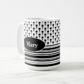 Muster und Streifen für Personalisierte schwarze u Kaffeetasse (Vorderseite Links)