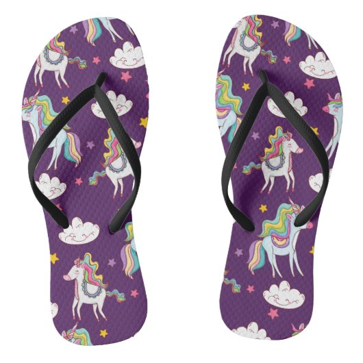 Muster Unicorn Funny Magic Horse Badesandalen (Fußbett)