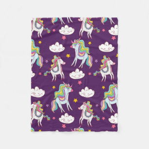 Muster Unicorn Funny Magic Horse Fleecedecke