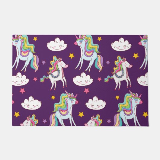 Muster Unicorn Funny Magic Horse Fußmatte (Vorderseite)
