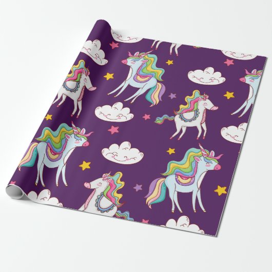 Muster Unicorn Funny Magic Horse Geschenkpapier (Ungerollt)