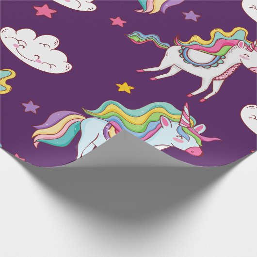 Muster Unicorn Funny Magic Horse Geschenkpapier (Ecke)