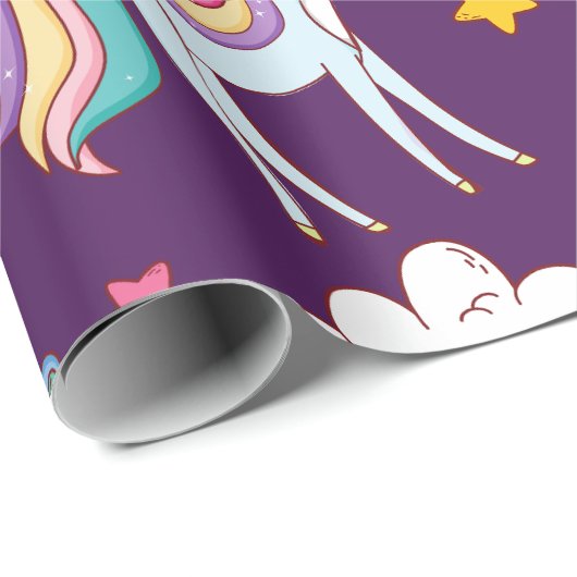 Muster Unicorn Funny Magic Horse Geschenkpapier (Rolleneckpunkt)
