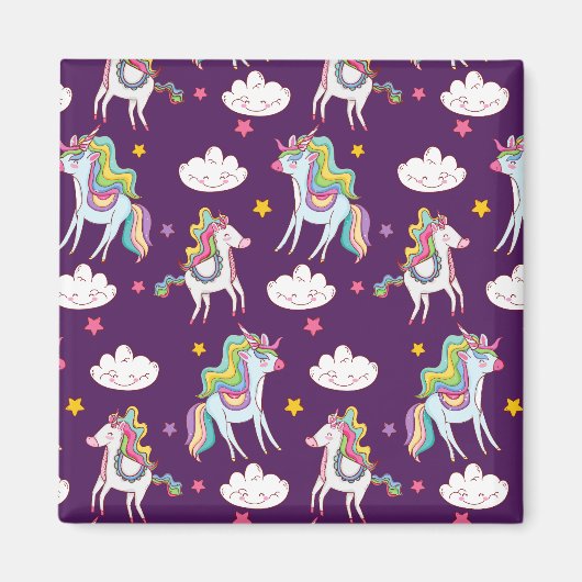 Muster Unicorn Funny Magic Horse Magnet (Vorne)