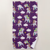 Muster Unicorn Funny Magic Horse Strandtuch (Vorderseite)
