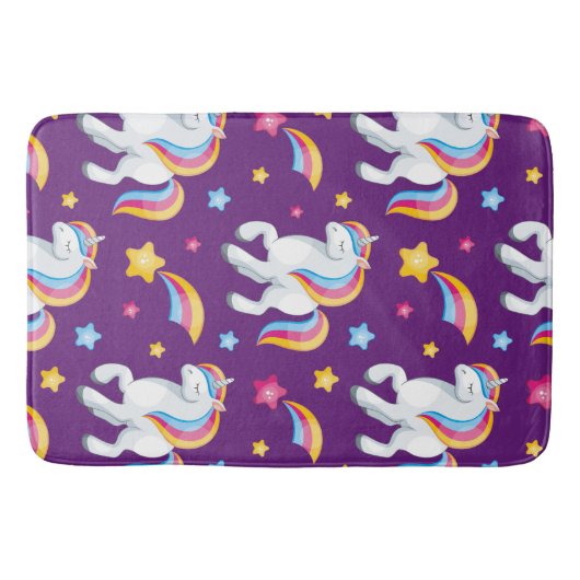 Muster Unicorn Magic Horse Niedlich Badematte (Vorderseite)