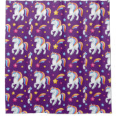 Muster Unicorn Magic Horse Niedlich Duschvorhang (Vorderseite)